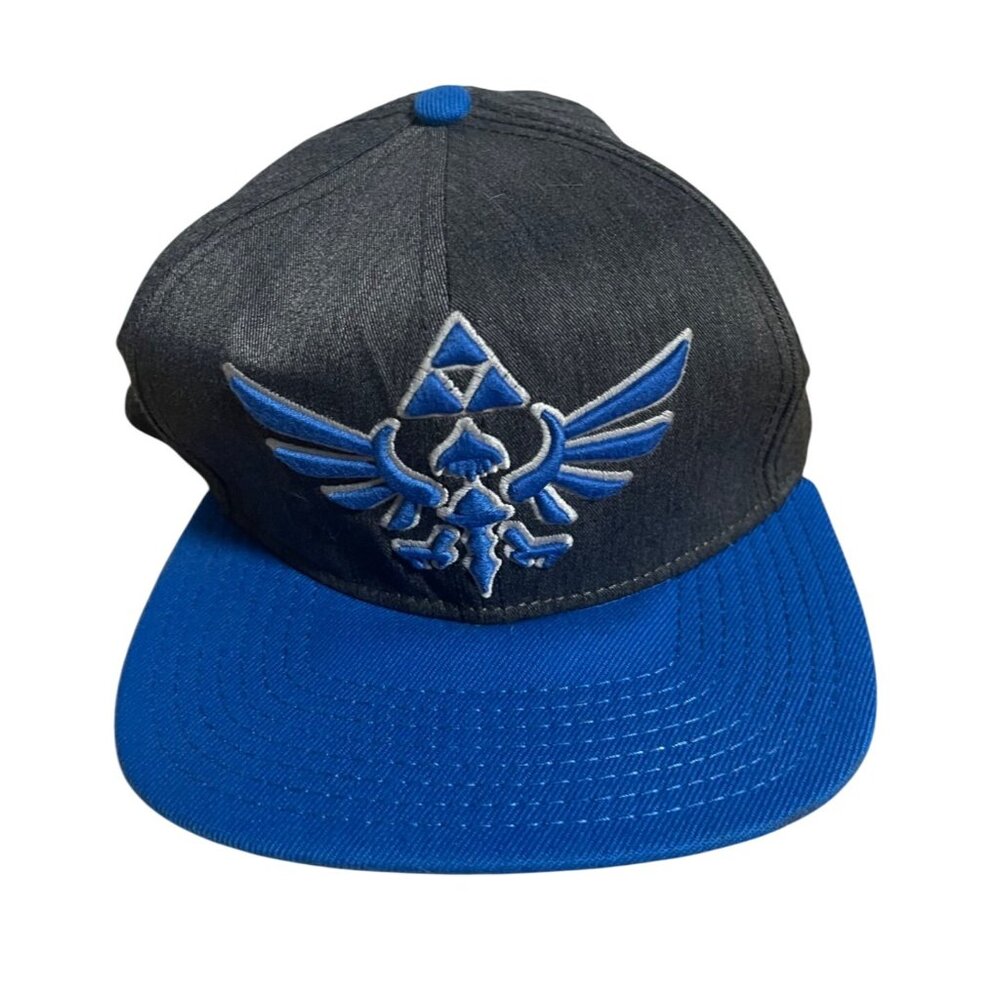 Legend Of Zelda Skyward Sword Snapback Hat Adjustable Blue & Gray Embroidered